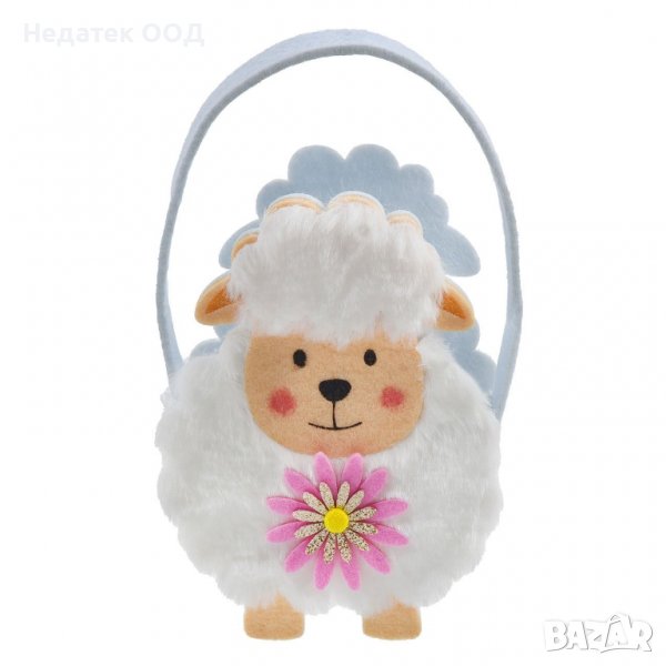 Великденска декорация торбичка, Аганце, Филц, Бяла, 12x7x16 см, снимка 1