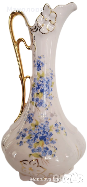 Кана с една дръжка розов порцелан H & C Czechoslovakia., снимка 1