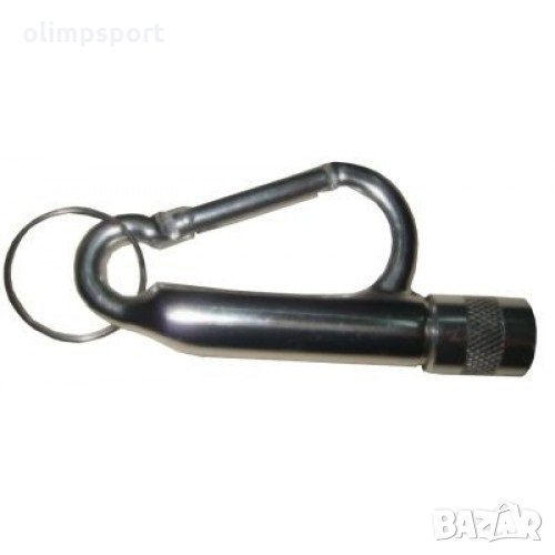 Карабинер 8см с led фенерче. Цвят: различни цветове. Изключително лек. Тегло: 26г., снимка 1