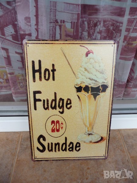 Метална табела храна сладолед мелба сметанова черешка, снимка 1