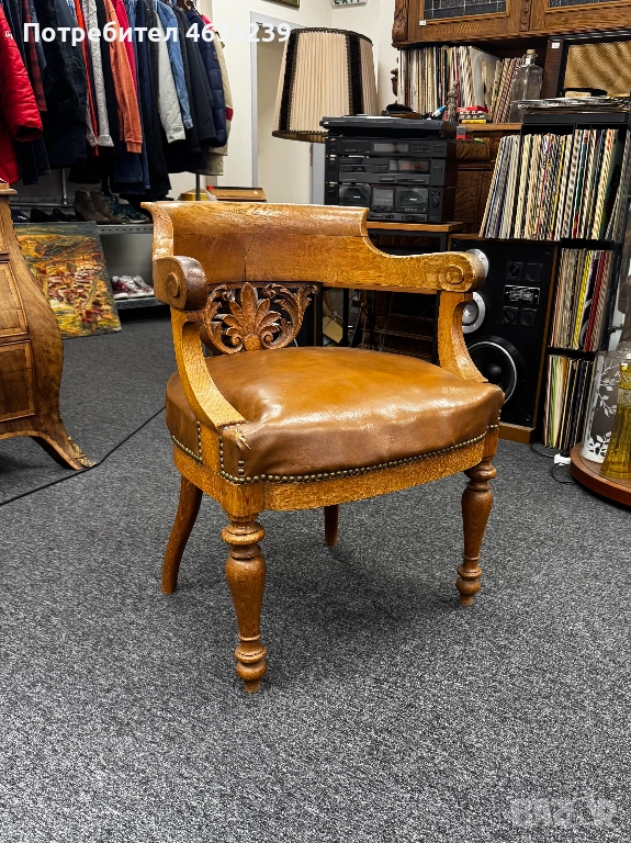 Старинно кресло стол дърворезба, снимка 1