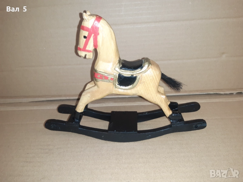 Старо дървено люлещо се конче , играчка, снимка 1