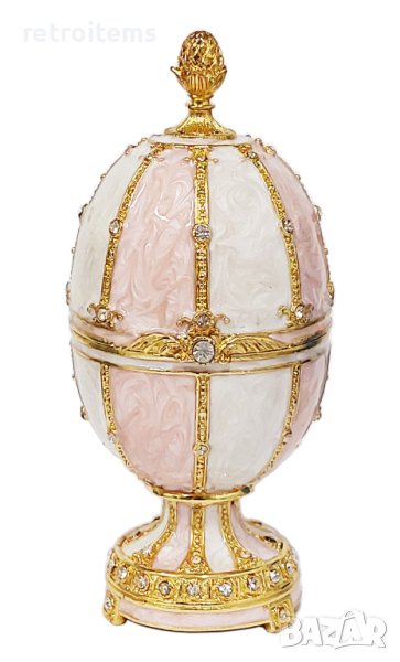 Фаберже стил, кутийки-яйца за бижута в луксозна подаръчна кутия., снимка 1