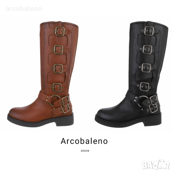 Дамски уестърн и байкерски ботуши, 2цвята , снимка 1