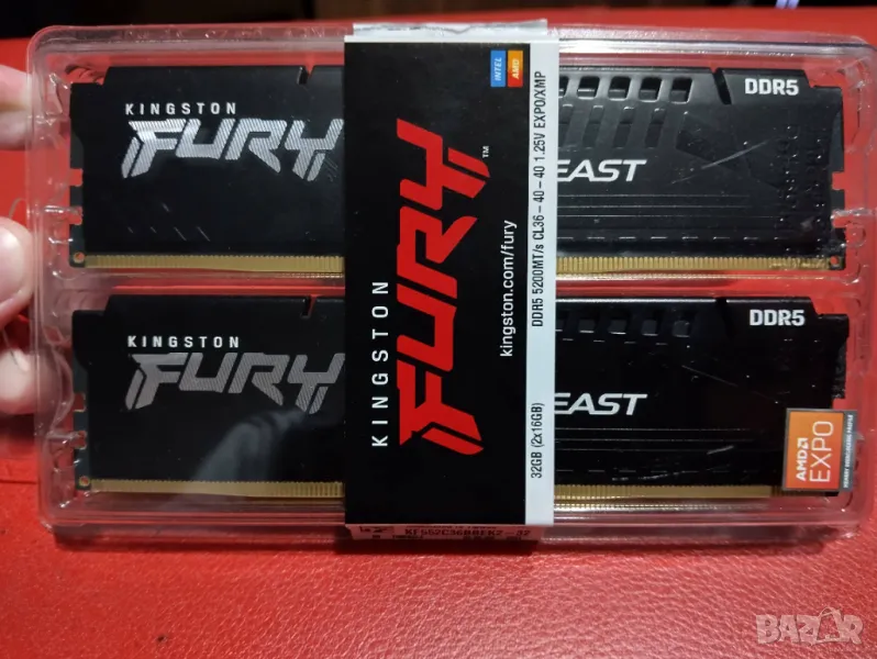 RAM (оперативна) памет 2x16GB - DRR5 5200Mhz CL36 - Kingston FURY, снимка 1