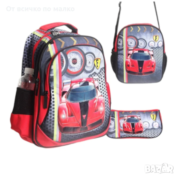 ✨Ученическа раница с несесер и термо чанта, светеща, снимка 1