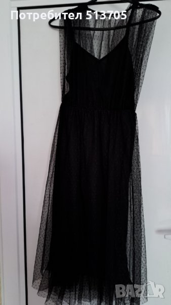 Черна рокля с тюл, снимка 1