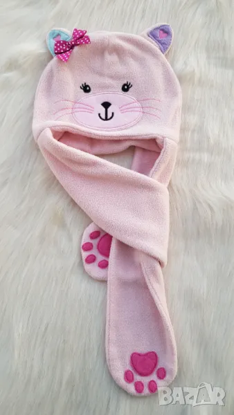 Бебешка шапка шалче 2в1  размер 6-12 месеца , снимка 1