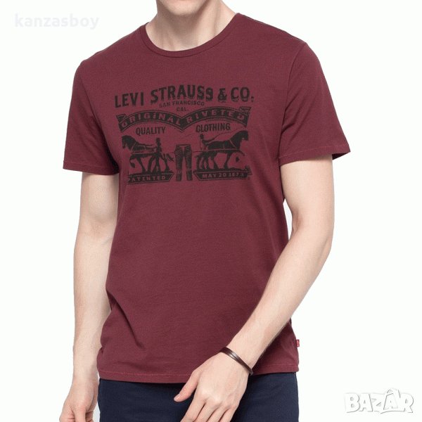 Levi's Burgundy Crew Neck Logo T-Shirt - страхотна мъжка тениска, снимка 1
