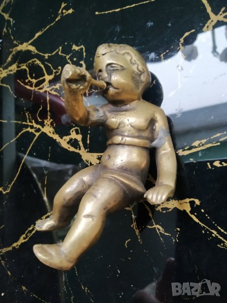 бронзова статуетка,апликация, снимка 1