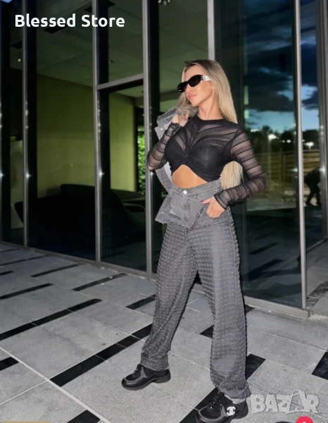 Дамски дънки с накъсан ефект , снимка 1