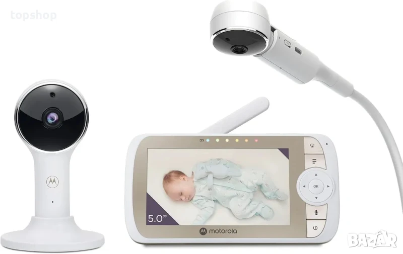Бебефон Motorola BABY MONITOR VM65X Connect, Full HD, 5.0" LCD дисплей, IR осветеност, 2,000 mAh бат, снимка 1