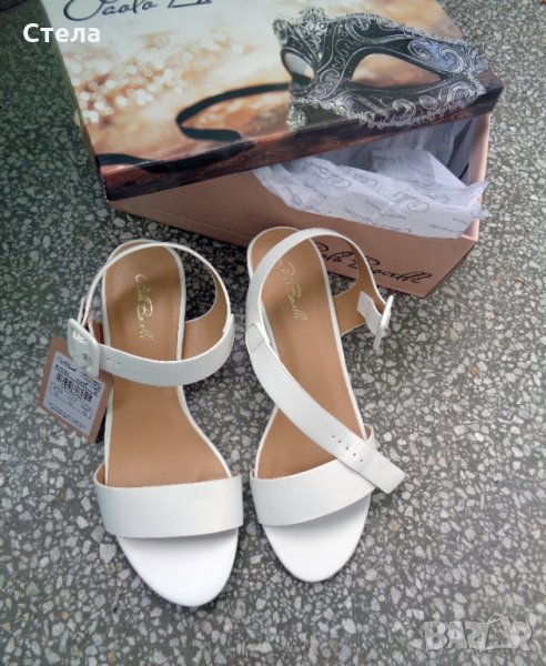 Дамски сандали, нови, с кутия, бели, снимка 1