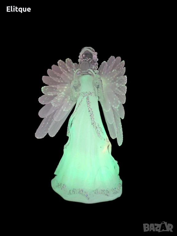 Коледна украса ангел, светещ, 22см , снимка 1