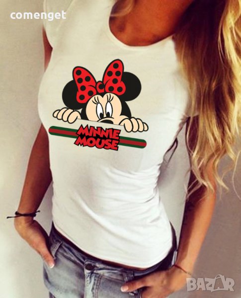 Дамски тениски МИКИ МАУС / MICKEY MOUSE HIDE. Бъди различна, поръчай с ТВОЯ идея! , снимка 1