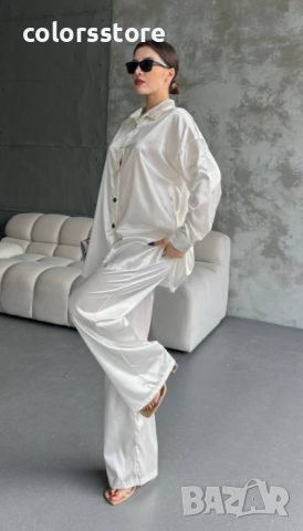 ДАМСКИ САТЕНЕН СЕТ WHITE, снимка 3 - Комплекти - 44907626