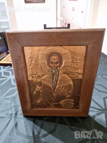 Уникална стара антикварна икона с меден обков , снимка 5 - Антикварни и старинни предмети - 43170063