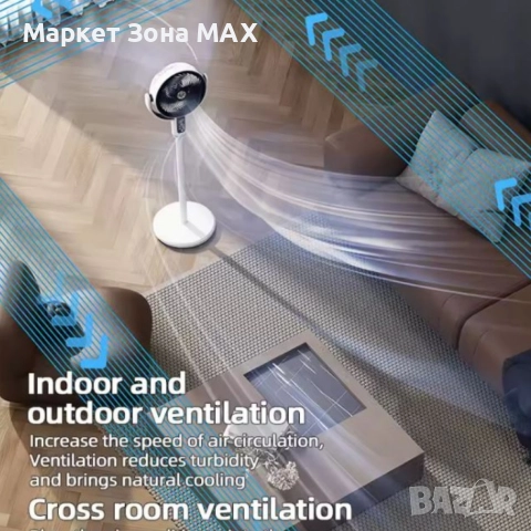 Безшумен и мощен вентилатор с дистанционно управление — 4 височини за всяко пространство, снимка 2 - Вентилатори - 52934142