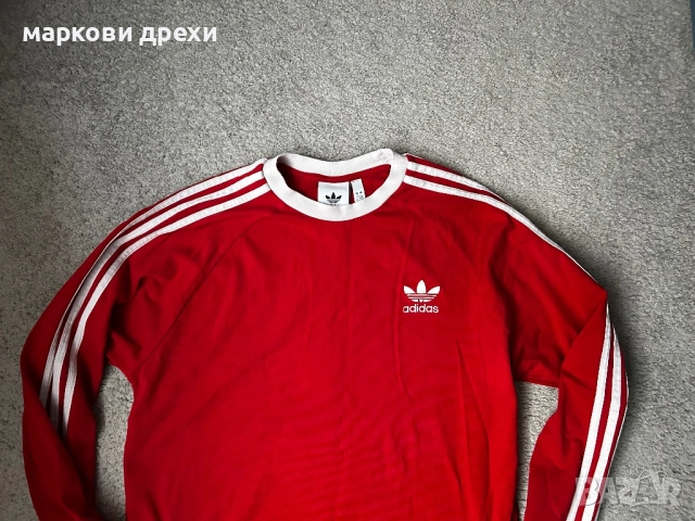ADIDAS 3-STRIPES LONGSLEEVE TEE L, снимка 3 - Блузи - 52832736