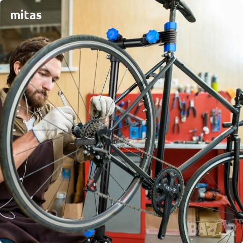 Работен стенд за сервизиране на велосипед MARTAR, 107-188см, До 35кг., снимка 10 - Аксесоари за велосипеди - 50406280