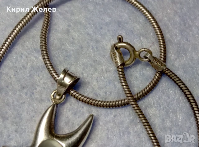 ЗВЕЗДОВИДЕН СРЕБЪРЕН АРТ МЕДАЛЬОН СРЕБРО 925 с КОТЕШКО ОКО и СРЕБЪРНА ВЕРИЖКА СРЕБРО 925 ITALY 49785, снимка 11 - Колиета, медальони, синджири - 50489512