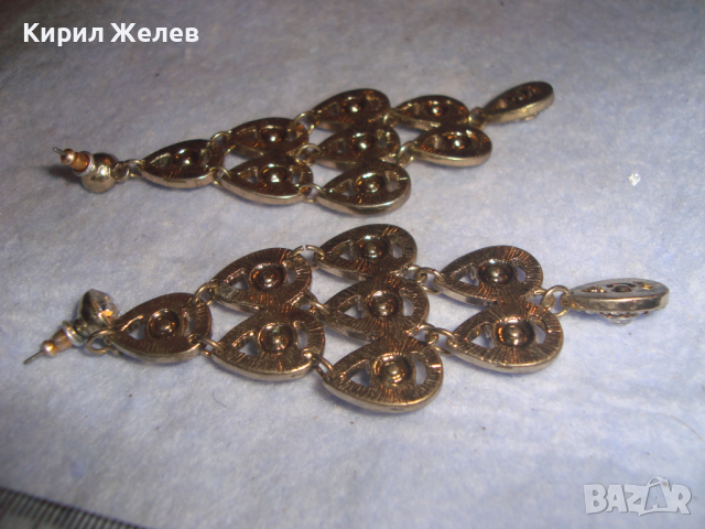 ПРЕКРАСНИ ПОЗЛАТЕНИ ЮВЕЛИРНО ИЗРАБОТЕНИ с ФАСЕТИРАНИ КРИСТАЛИ СКЪПОЦЕННИ АРТ ОБЕЦИ 4111, снимка 7 - Обеци - 36512377