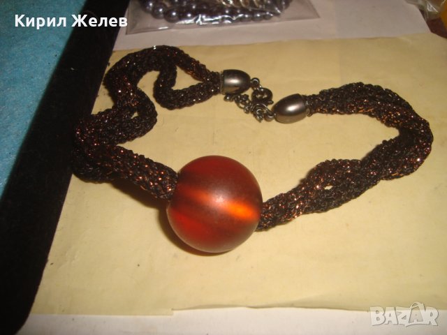 БЕЛ-ЕПОК СТИЛ АРТ БРОКАТЕНО КОЛИЕ с КАТАЛИНЕНО ШЛИФОВАНО ТОПЧЕ 18184