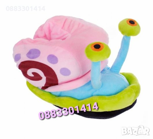 Плюшени 3D пантофи Охлюв Гари, снимка 4 - Пантофи - 38831226