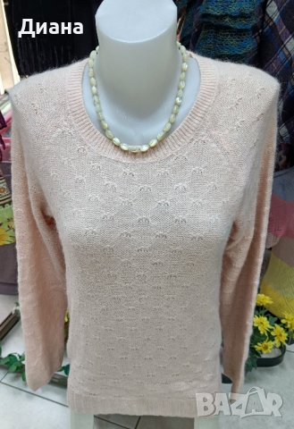 Дамски пуловер с ангора-ръчно плетиво, снимка 2 - Блузи с дълъг ръкав и пуловери - 43819706