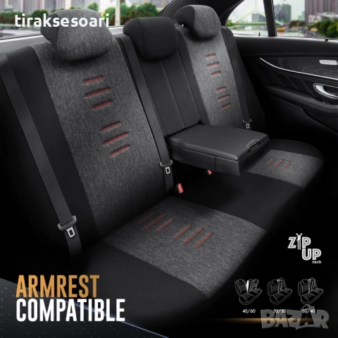 Луксозна тапицерия OTOM THRONE черна с червен шев, снимка 4 - Аксесоари и консумативи - 53058127