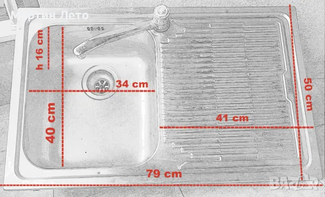 Мивка от инокс Franke. 79Х50 см, снимка 10 - Мивки - 47983818