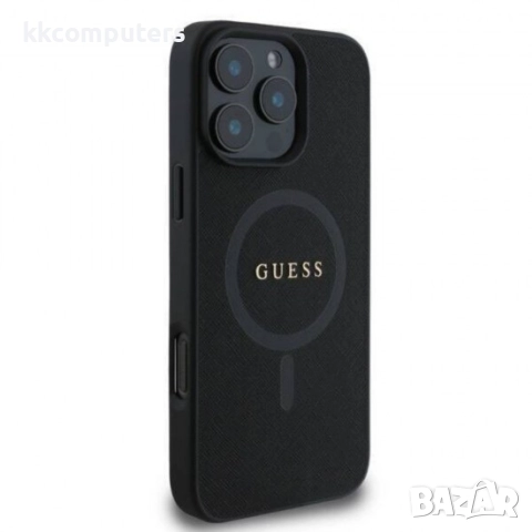 Оригинален кейс Guess Saffiano MagSafe и Протектор За iPhone 16 Pro (6.3), Черен, снимка 2 - Калъфи, кейсове - 51962138