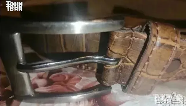 Нов Италиански Мъжки Колан Изцяло Естествена Кожа 120см.