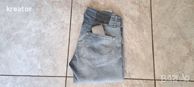 jack&jones intelligence размер 32 мъжки дънки slim fit tim вталени леко ластични мише сиво , снимка 14 - Дънки - 40485155