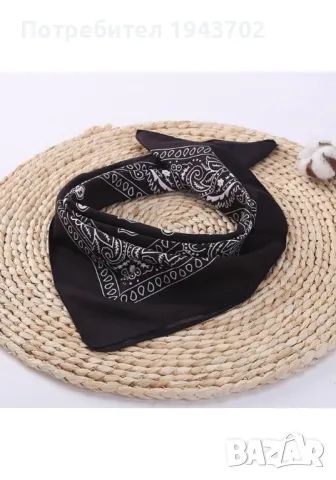 Кърпа за глава бандана Bandana в черно, снимка 2 - Шалове - 47840195