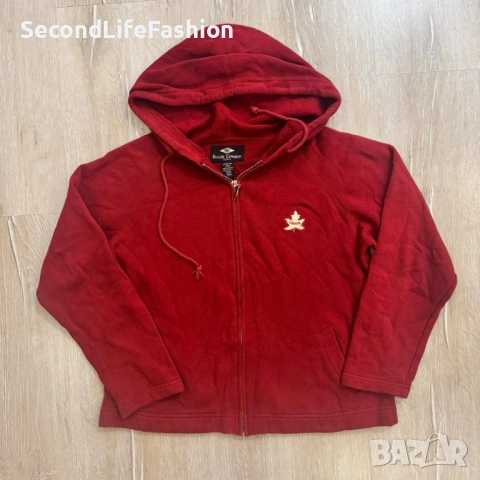 Мъжко спортно яке Roger Edwards Sport с лого, червено и цип, размер M, Канада, снимка 2 - Якета - 53396385