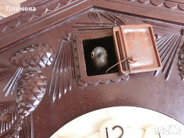 СССР Ретро часовник с кукувичка Маяк за стена, снимка 2 - Антикварни и старинни предмети - 32575572