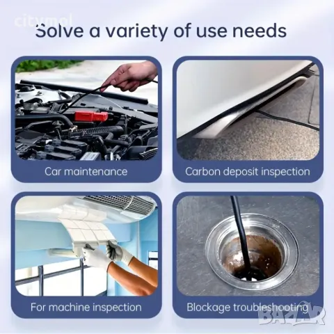 INSKAM индустриален ендоскоп 10 метра, HD 1080P, 4.3 ”IPS екран, 8,5 мм глава, 8 LED светлини, снимка 10 - Аксесоари и консумативи - 47268174