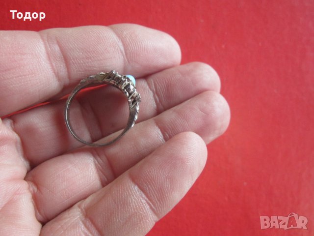 Уникален сребърен пръстен с камък, снимка 5 - Пръстени - 35017755