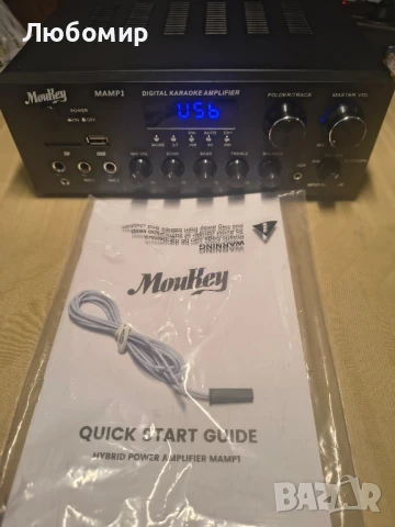 Стерео аудио усилвател 220W Bluetooth 5.0, Moukey 2.0 канален стерео аудио приемник с USB, SD, AUX,, снимка 3 - Ресийвъри, усилватели, смесителни пултове - 51038799