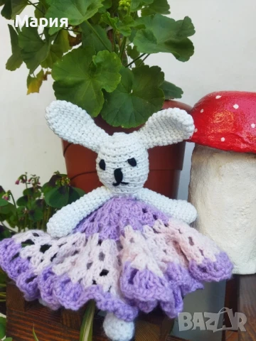Плетено зайче , снимка 3 - Плюшени играчки - 51096154
