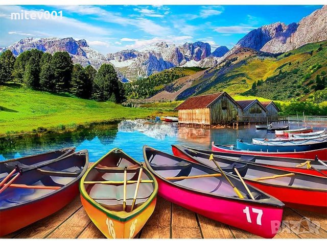 Пъзел Италия Алпийско езеро 1000 части HUADADA, снимка 1 - Игри и пъзели - 38871901
