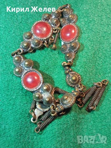 ВЪЗРОЖДЕНСКИ БРОНЗОВ НАКИТ ОГЪРЛИЦА с КЕХЛИБАР 4356, снимка 5 - Антикварни и старинни предмети - 29546000