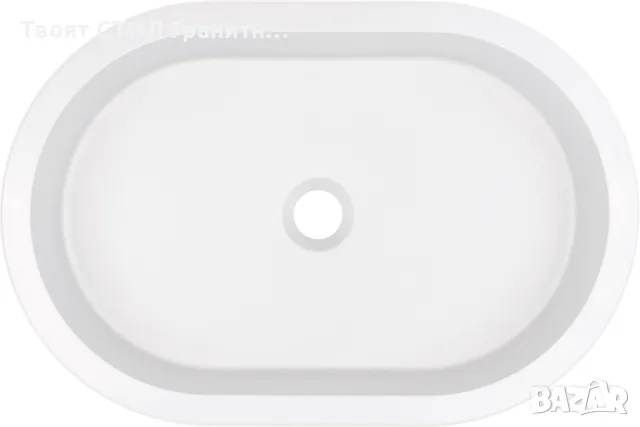 Бяла Гранитна Мивка за Баня, Монтаж под плот SILIA 588 х 390 мм, снимка 2 - Мивки - 48132344