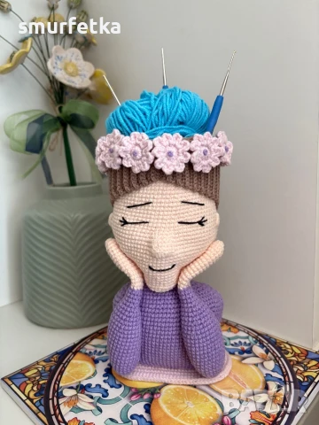 Плетена ваза момиче, снимка 2 - Вази - 50745428