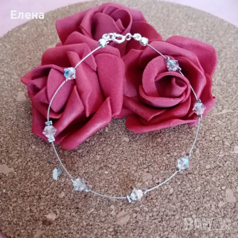 Гривна с кристали и сребро 925 , снимка 2 - Гривни - 50112015