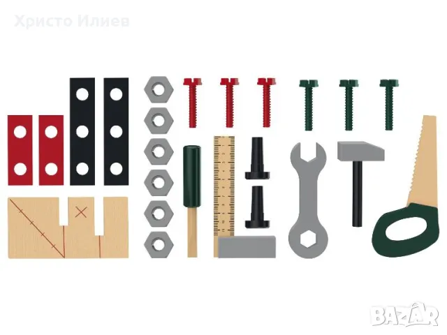 Дървена Работна маса за деца Parkside Дървена работилница Парксайд, снимка 4 - Образователни игри - 49677136