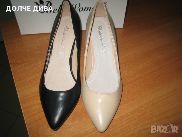 Дамки обувки м.975 бежави и черни , снимка 5 - Дамски обувки на ток - 28404818