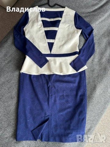 Елегантен дамски комплект пола + блуза празничен костюм, снимка 7 - Блузи с дълъг ръкав и пуловери - 53401413