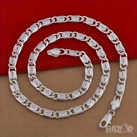 Сребърно синджирче и гривна, снимка 3 - Бижутерийни комплекти - 48549642